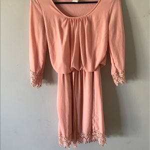 Peach, long sleeve dress